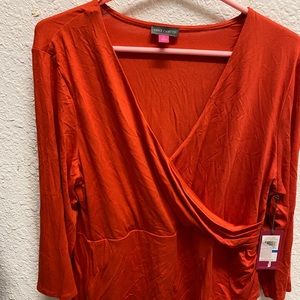Vince Camuto Orange Wrap Top